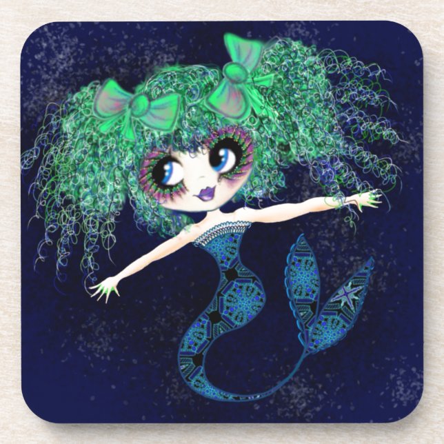 Posavasos Enigmatic Kawaii Mermaid regalos de niñera (Frente)