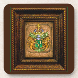 Posavasos Enmarcado del escudo de armas de la familia holand