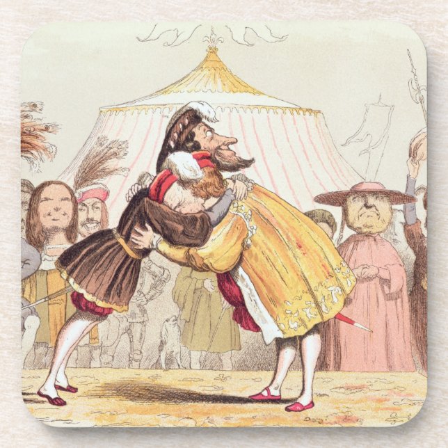 Posavasos Enrique VIII (1491-1547) y Francisco I de Francia (Frente)