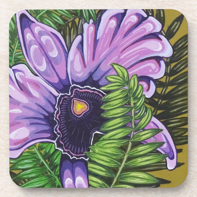 Posavasos Ensayos de orquídea púrpura de 6 (Frente)