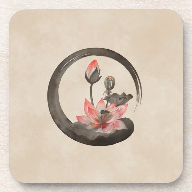 Posavasos Enso Zen Circle y Lotus (Frente)