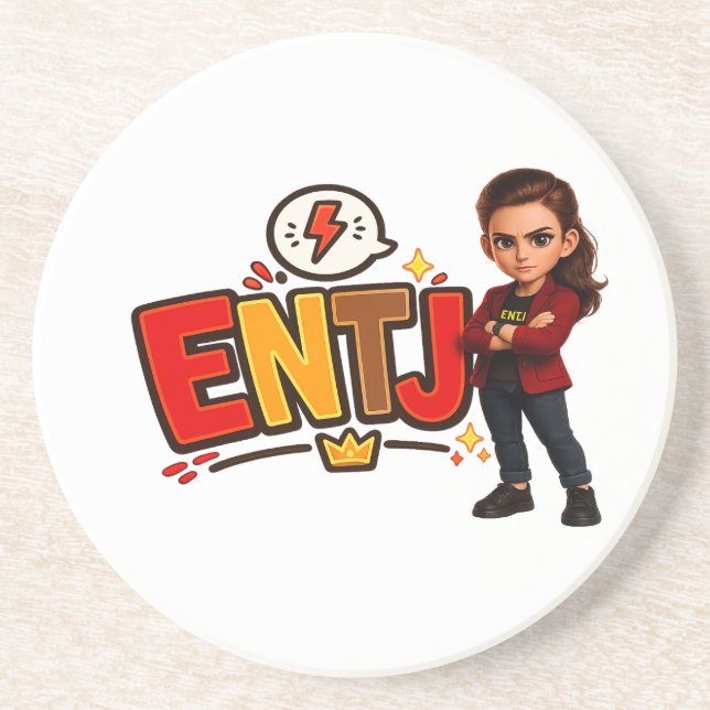 Posavasos ENTJ — A Conquistadora Visionária (Frente)