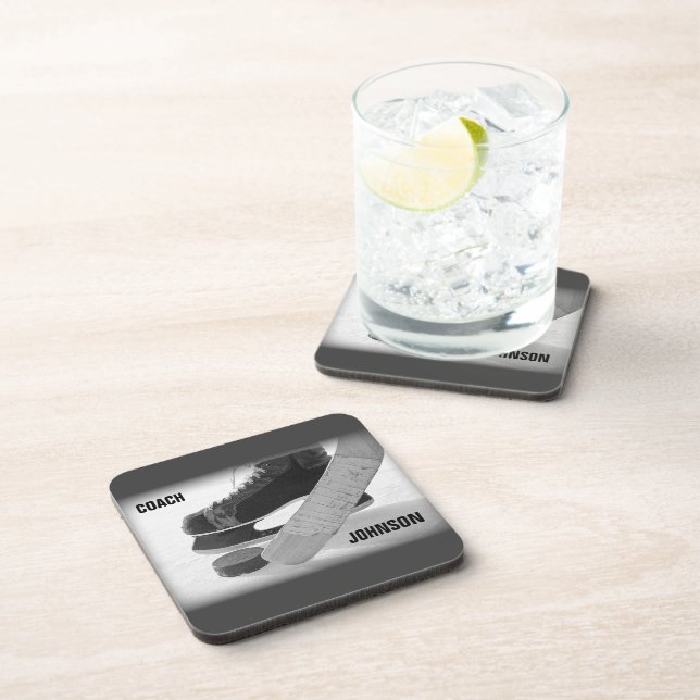 Posavasos Entrenador de hockey sobre hielo gracias (Lado Derecho)