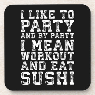 Posavasos Entrenamiento y comida de sushi (me gusta el Fiest