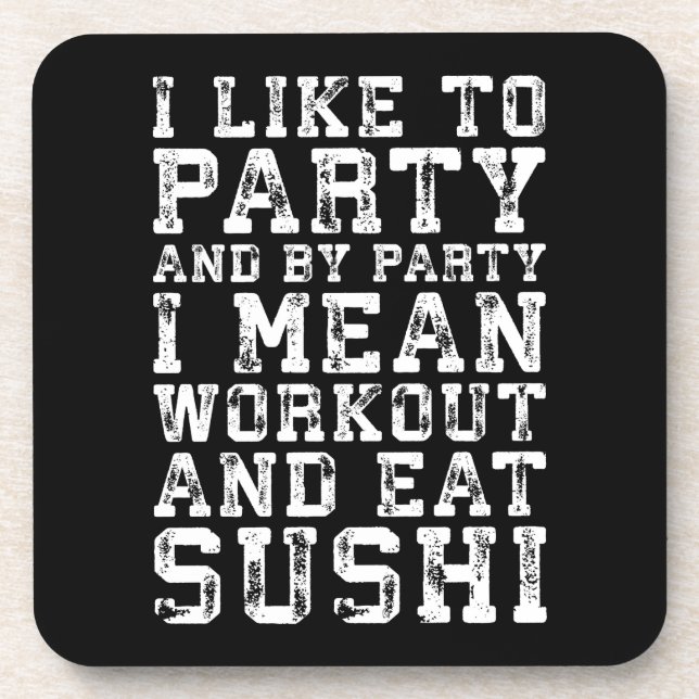 Posavasos Entrenamiento y comida de sushi (me gusta el Fiest (Frente)