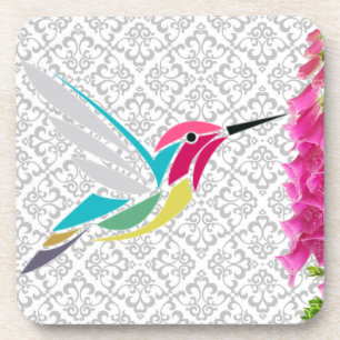 Posavasos Envase de seis tiras acuáticas - Hummingbird abstr