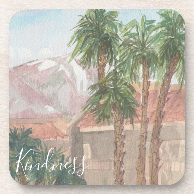 Posavasos Envases "Palm Springs Watercolor Sketch" (Frente)