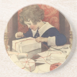 Posavasos Envuelviendo regalos de Navidad, Jessie Willcox Sm