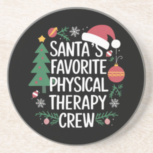 Posavasos Equipo de Terapia Física Favorito de Santa Navidad