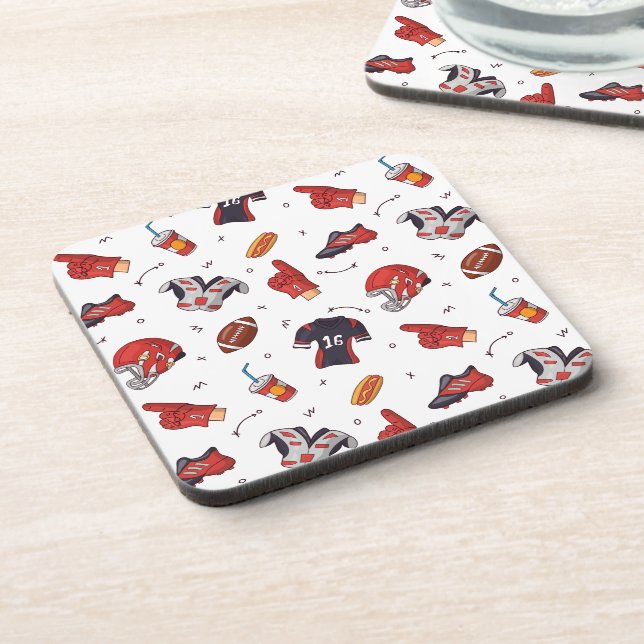 Posavasos Equipo deportivo de fútbol con patrón de comida (Lado Izquierdo)