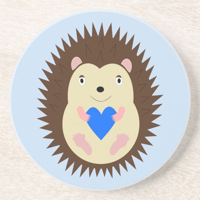 Posavasos Erizo Corazón Azul Niño (Frente)