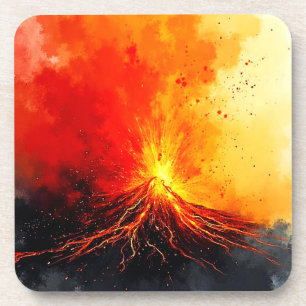 Posavasos Erupción volcánica arte abstracto
