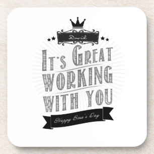 Posavasos Es genial trabajar contigo, feliz Día del Jefe