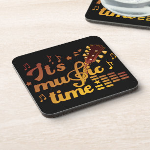 Posavasos Es momento de la música, guitarra de oro musical