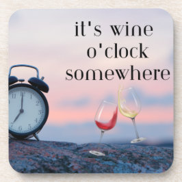 Posavasos Es Wine O'Clock en algún lugar en un