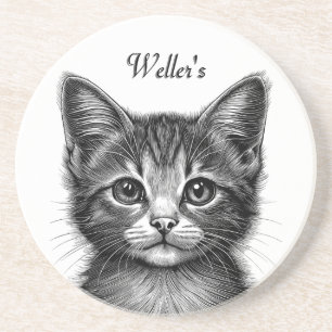 Posavasos Esbozo adorable de gato joven