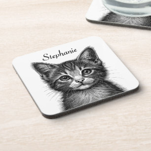 Posavasos Esbozo adorable de gato joven