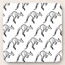 Esbozo de canguro en blanco y negro