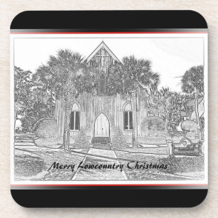 Posavasos Esbozo de la iglesia Bluffton de Merry Lowcountry 