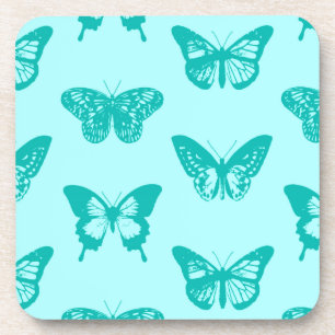 Posavasos Esbozo de mariposa, aqua y turquesa