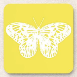 Posavasos Esbozo de mariposa, oro de mostaza y blanco