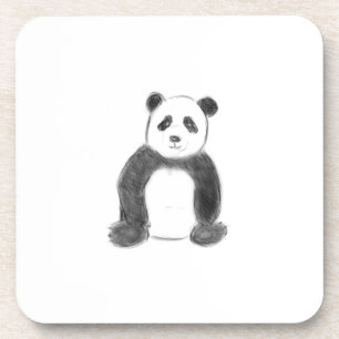 Posavasos Esbozo de panda blanco y negro