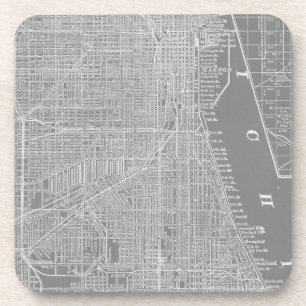 Posavasos Esbozo del mapa de Chicago City Map