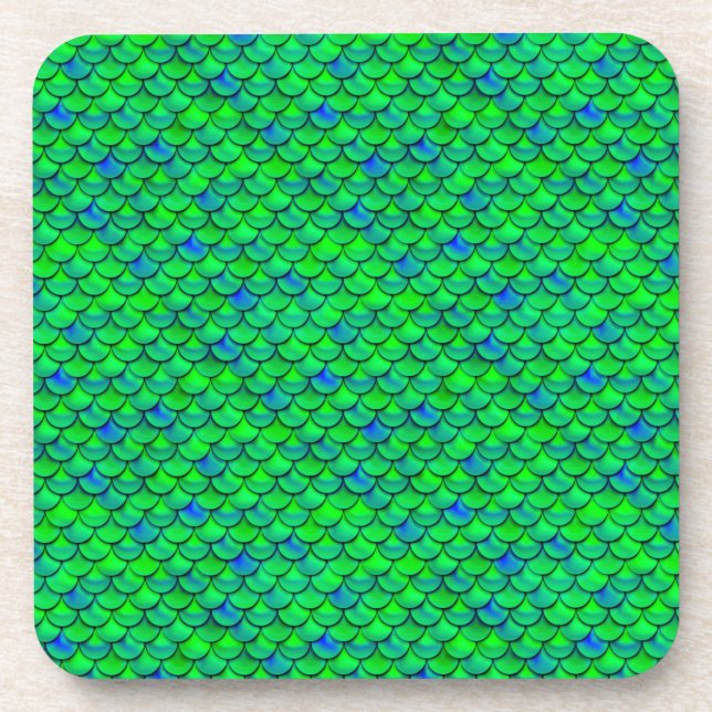 Posavasos Escalas azules verdes caídas (Frente)