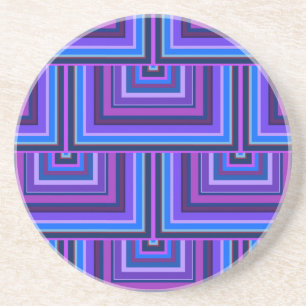 Posavasos Escalas cuadradas azules y violetas