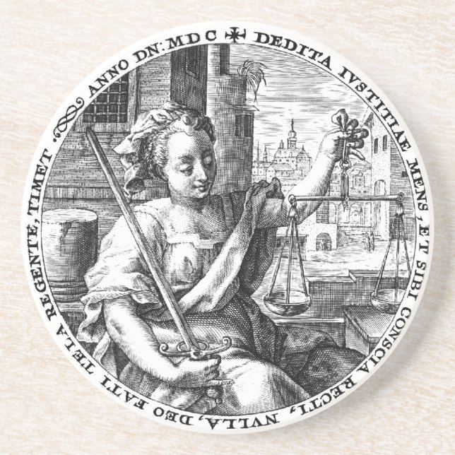 Posavasos Escalas de justicia (Frente)