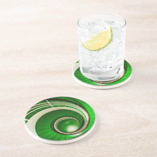 Posavasos Escalera circular verde