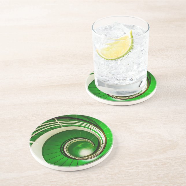Posavasos Escalera circular verde (Lado)