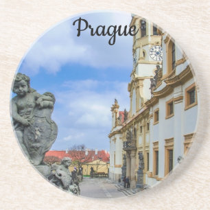 Posavasos Escaleras con ángeles de piedra en la iglesia de L