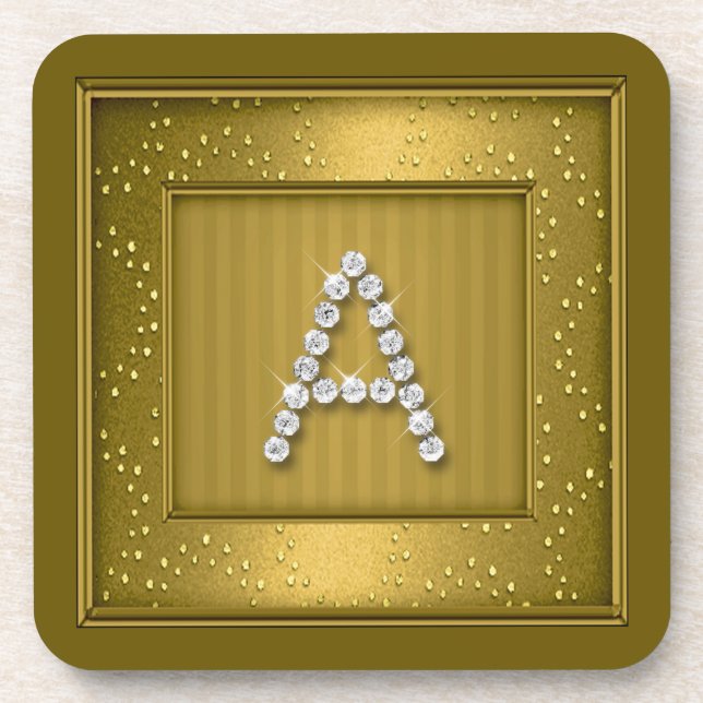 Posavasos Escamador de oro y cuchara de mongrama espumosa (Frente)