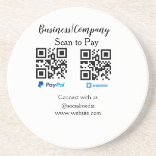 Posavasos Escanear para pagar código q r paypal venmo agrega