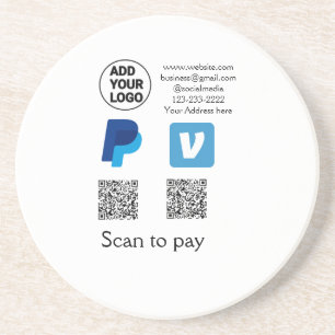 Posavasos Escaneo de pypal de Venmo para pagar añadir texto