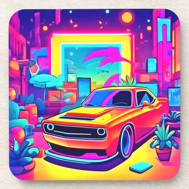 Posavasos Escapar del coche de Neon Dream (Frente)