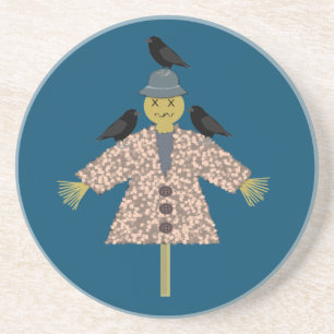 Posavasos Escarecrow y ravens de paja de Halloween