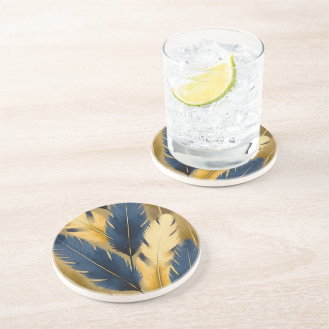 Posavasos escayola De Arenisca De Piedra Azul Y Amarillo (Lado)