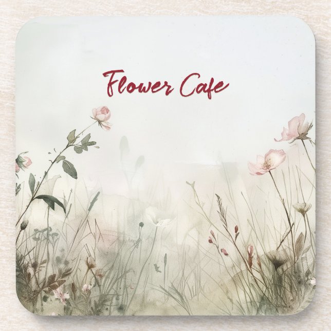 Posavasos Escena de ensueño de las flores de primavera (Frente)