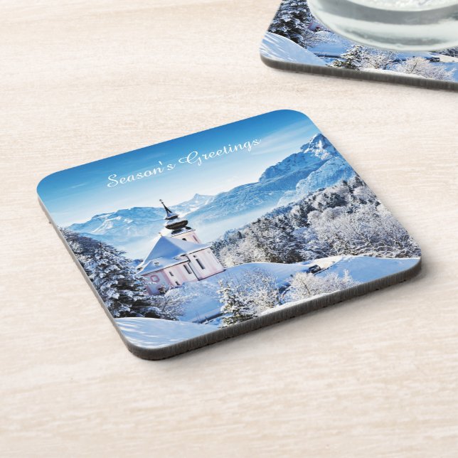 Posavasos Escena de invierno personalizada  (Lado Izquierdo)