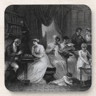 Posavasos Escena de la sala de estar, a partir "del día