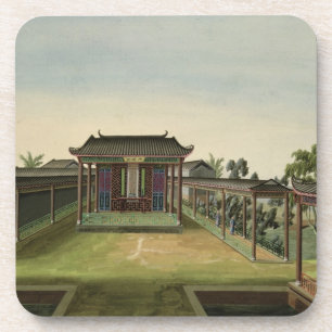 Posavasos Escena del jardín, c.1820-40 (w/c en el papel) 2