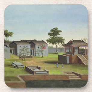 Posavasos Escena del jardín, c.1820-40 (w/c en el papel) 3