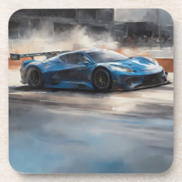 Posavasos Escena dinámica de raza urbana azul