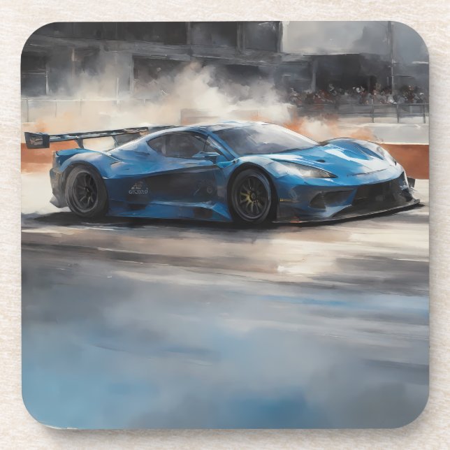 Posavasos Escena dinámica de raza urbana azul (Frente)