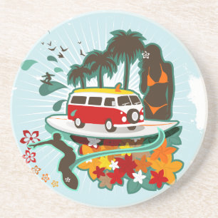 Posavasos Escena tropical de la playa