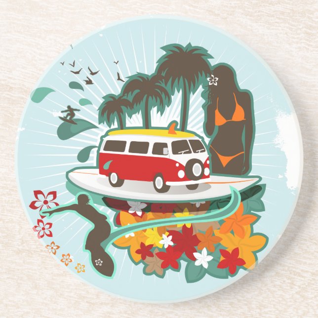 Posavasos Escenario de playa tropical (Frente)