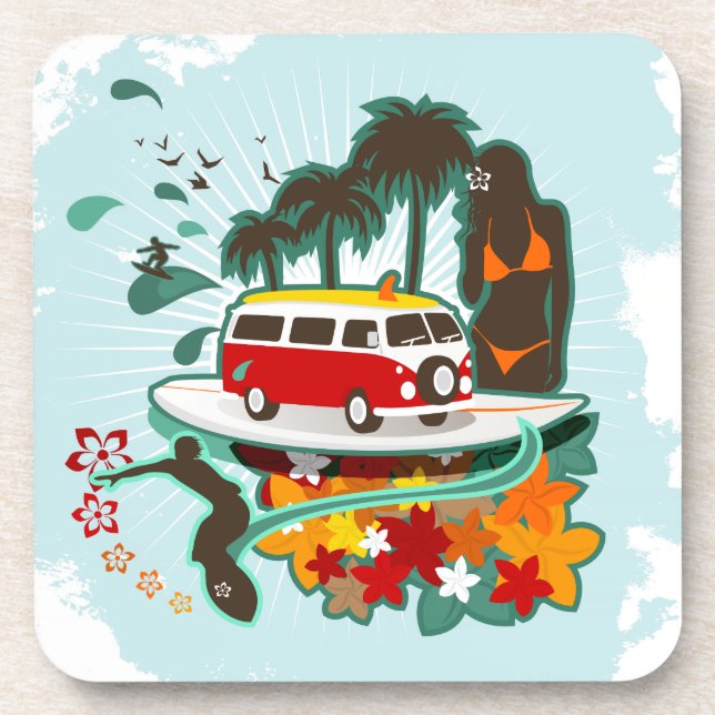 Posavasos Escenario de playa tropical (Frente)