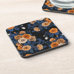 Posavasos Escondido en los rosas, naranja y azul